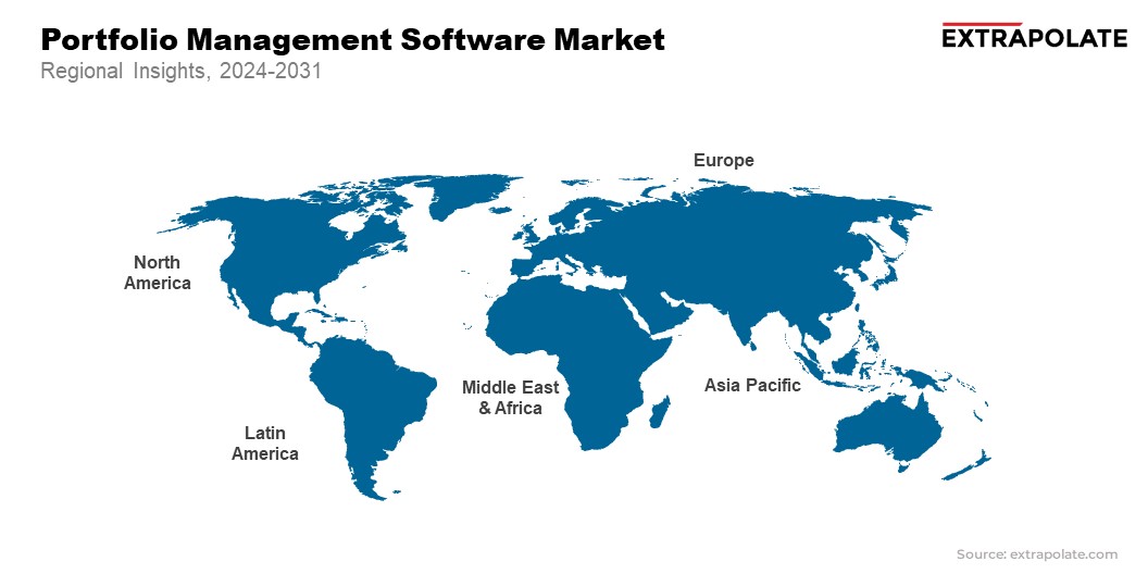 Portfolio Management Software Market Size & Share, By Region, 2024-2031