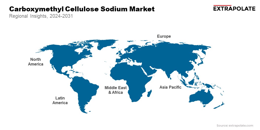 Carboxymethyl Cellulose Sodium Market Size & Share, By Region, 2024-2031